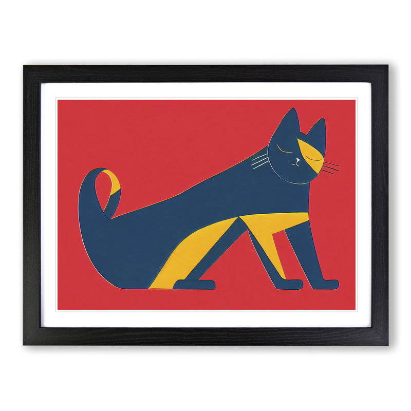 Abstract Cat Vol.6 - Framed Print, Black, 46cm H x 64cm W x 2cm D