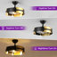 Ventilateur de plafond industriel 18 "à 5 lumières noir et or avec lumière, 7 pales ABS, télécommande, réglable en hauteur