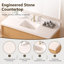 Ensemble de meuble-lavabo flottant 48 po avec plateau en marbre et lavabo simple encastré, texture rotin 48 po