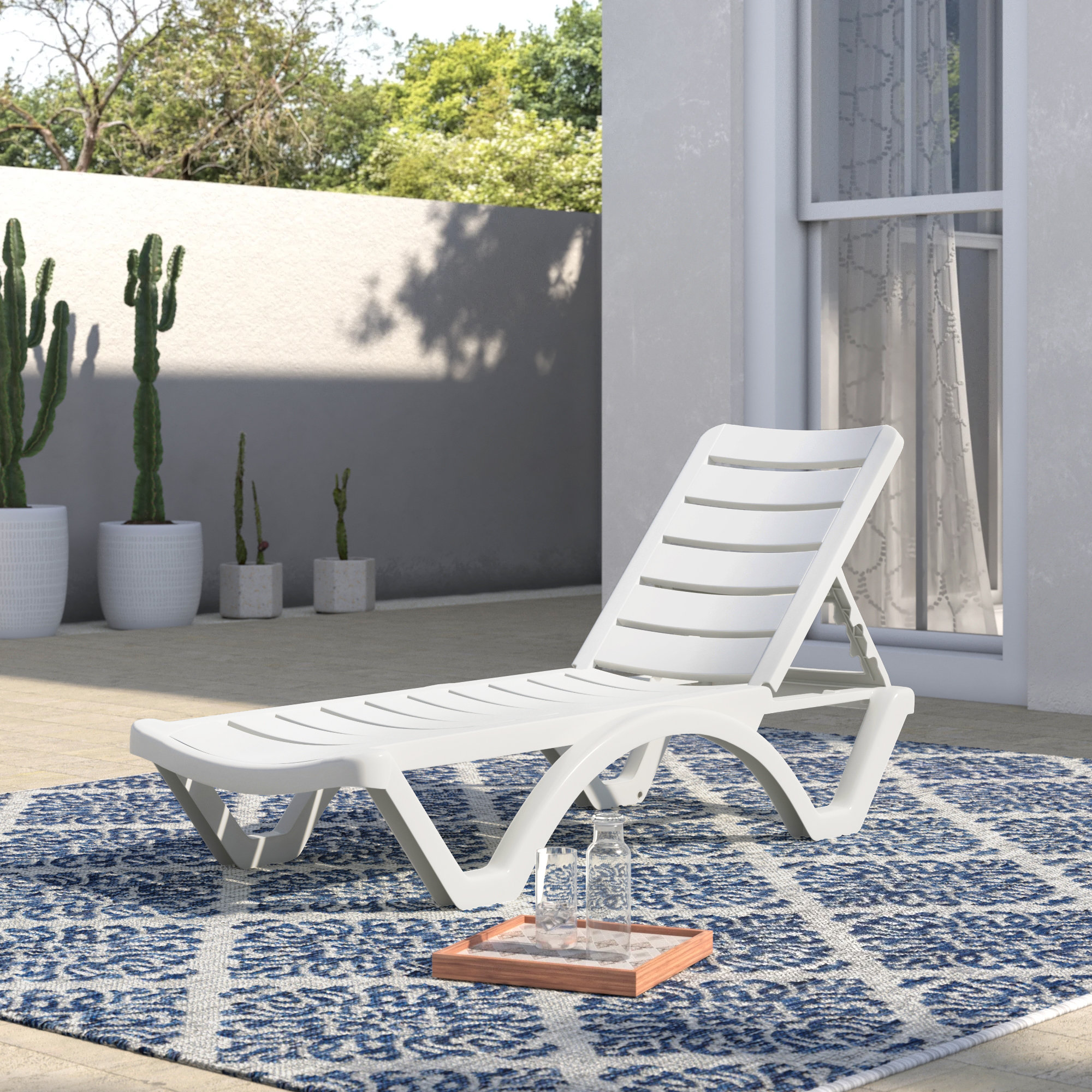 Pawlak sun reclining best sale chaise lounge with table