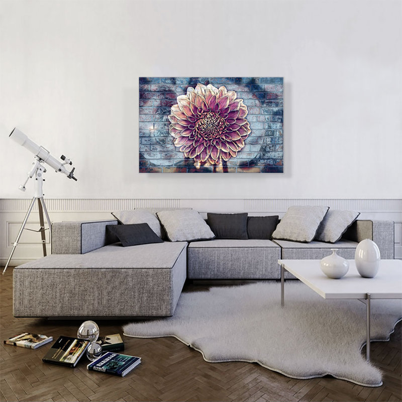 Dahlia Home Decor - Reproduction d'art sur toile tendue, H 26 po x l 40 po x 1,5 po