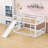 Evlynn Full Over Full Wood Bunk Bed with Ladder and Slide-2127054466