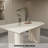 Dining Table And Irregular Side Table, 4-8 Person Dining Table, Thick Engineering Wood Round Wave Table Legs