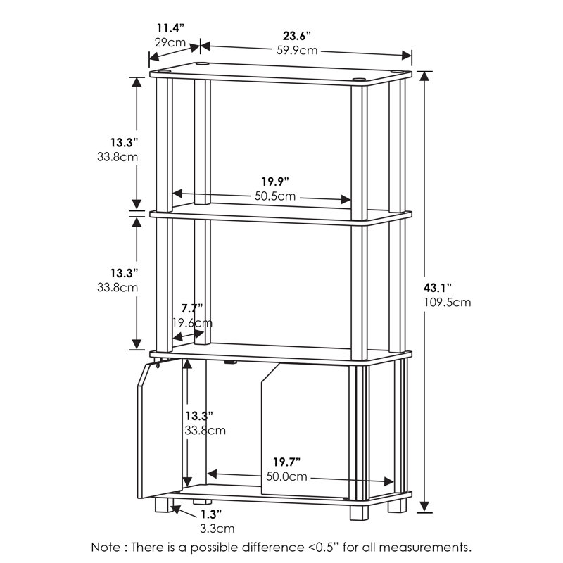 Margarida Storage Bookcase, Espresso/Black
