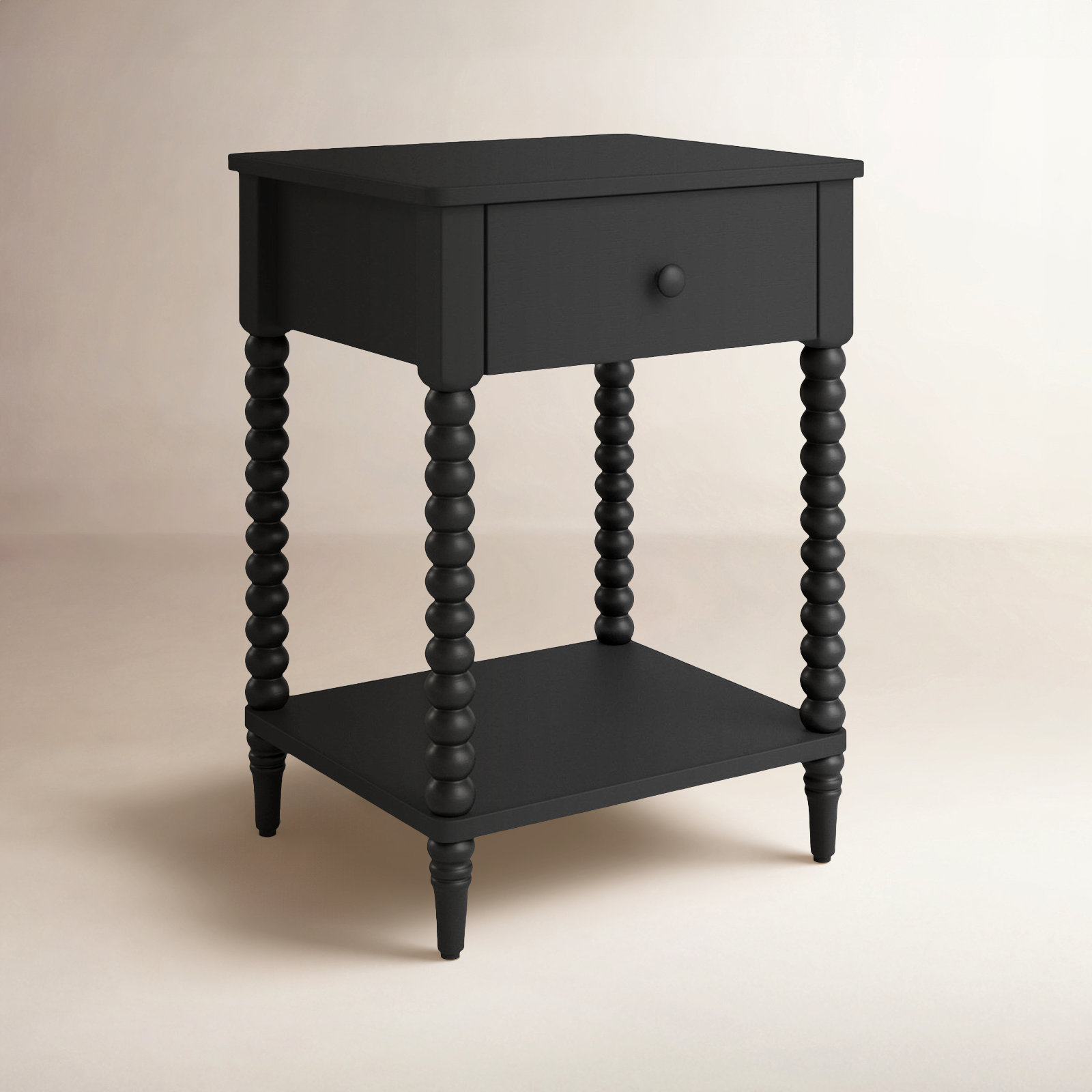 Benbrook 1 - Drawer Spindle Nightstand, Black
