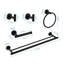 Porte-serviettes de salle de bain 5 pièces - Fixation murale, structure solide en aluminium noir mat, corrosion pour divers espaces-115224978