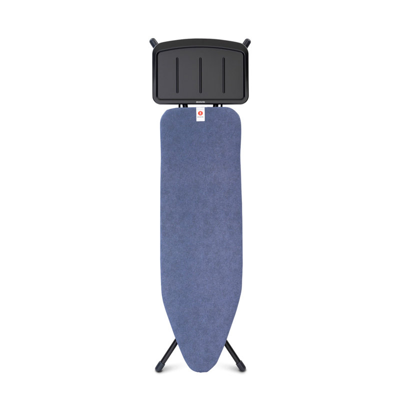 Brabantia Size B Medium Ironing Board with Solid Steam Unit Holder, Denim Blue