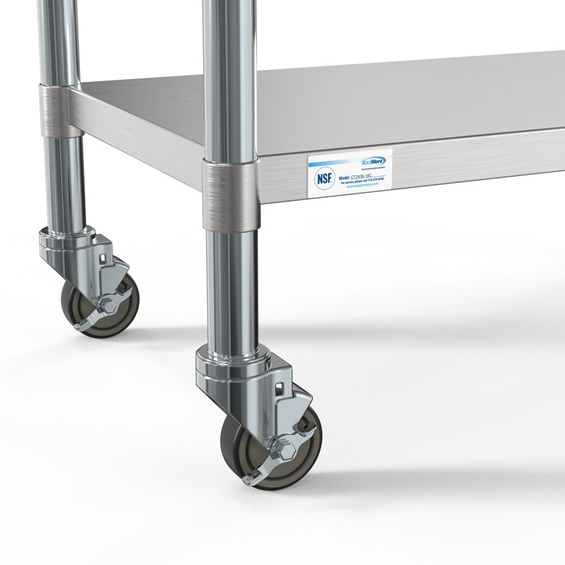 Stainless Steel Top Height-Adjustable Workbench with Wheels, 36 W" x 24 D"