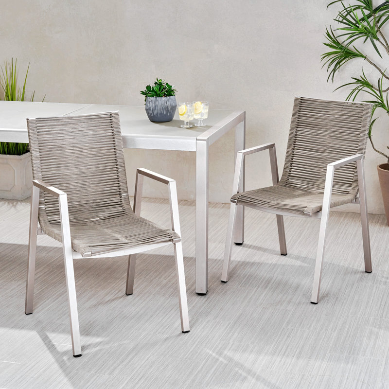 Chaises de table à manger pour patio, Beige