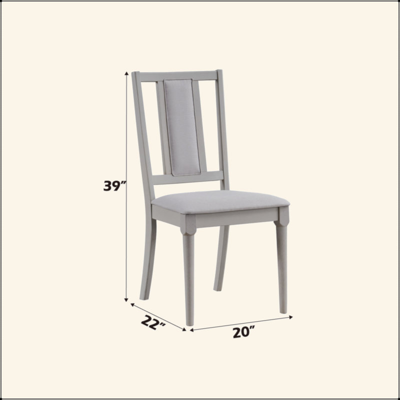 Ensemble de 2 chaises d'appoint Marta en lin et finition naturelle beige