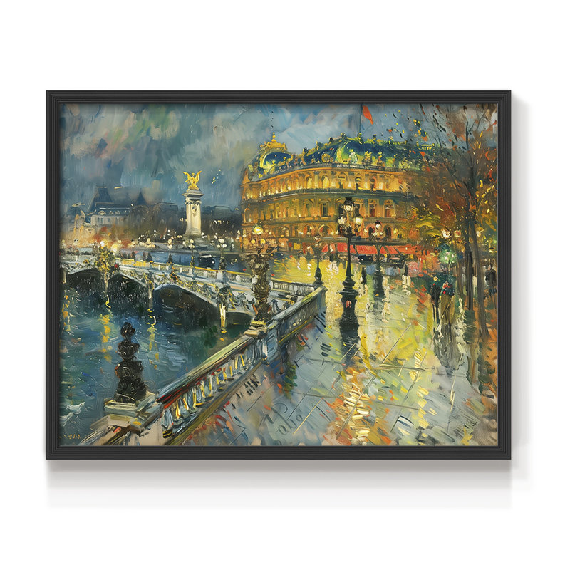 Paysage - Cxx - Reproduction encadrée - réarmable, H 22 po x l 28 po, Noir
