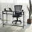 Modern Black Study Desk with 100% Tempered Glass Top, 4 mm Thickness | Sturdy Metal Frame, 39.4 x 29.5 x 17.7 inches | Wall-Mountable Design for Space-Saving, Sleek Industrial Style for Home Office-154340757