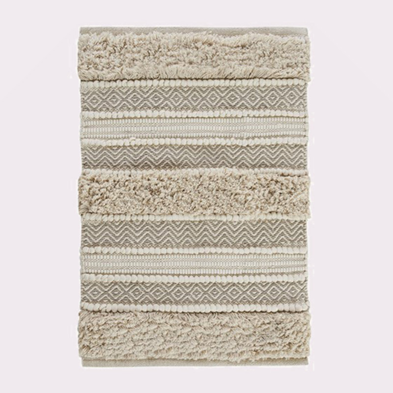 Woven Texture Stripe Bath Rug 22X58", Natural