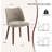 Upholstered Dining Chair with Wood Legs, Wing Backrest, Wooden Kitchen Chair with Thick Cushions-911603741-924502969