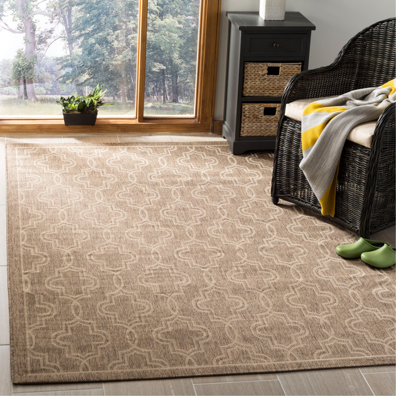 Tapis d'intérieur / extérieur à motif géométrique Coreatha Martha Stewart, Rectangle 8 pi x 11 pi 2 po