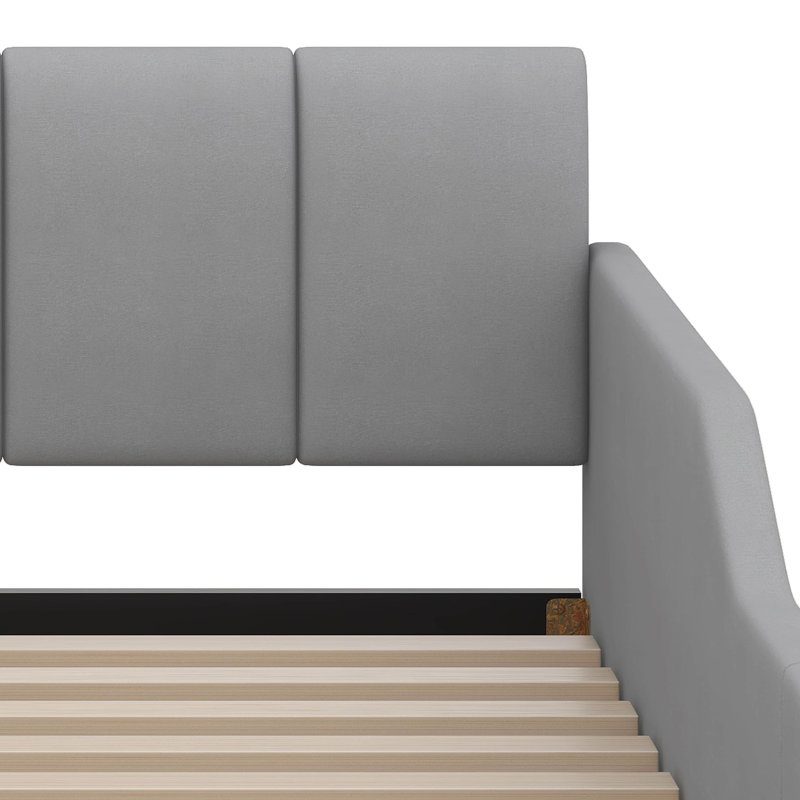 Hanrott Upholstered Panel Storage Bed, Gray