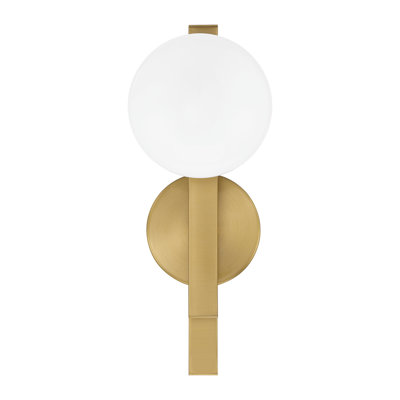 Chanda 16-inch 2-light Brushed Gold Vanity Light with Opal Glass Shades