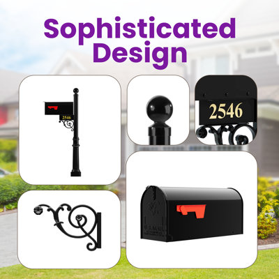 Personalized Mailbox with Post and Number Plate
