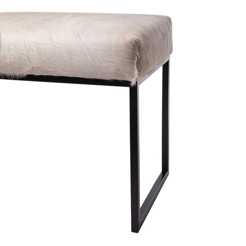 Upholstered Cowhide Bench