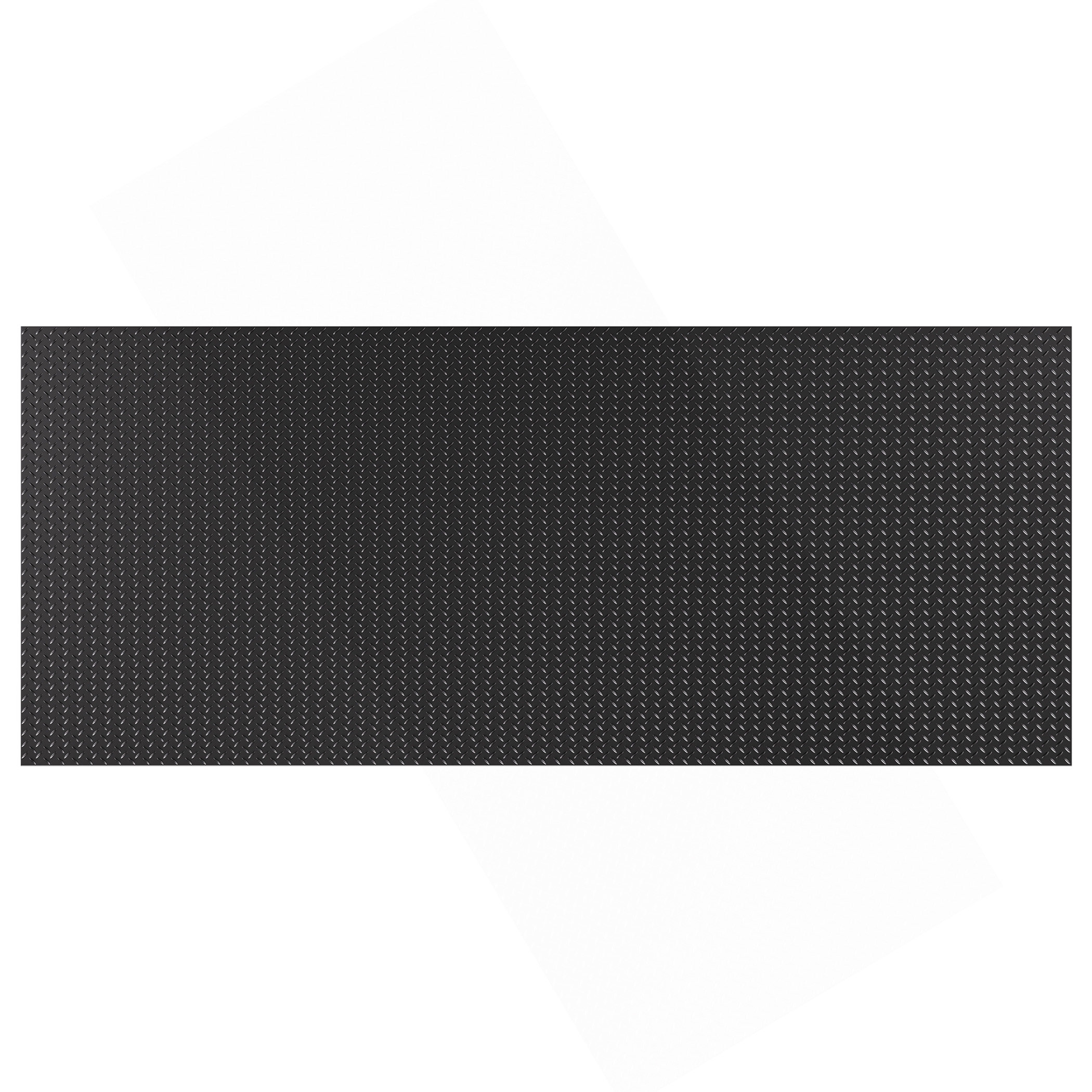 Jiafan Thickened Diamond 4 Ft. X 15 Ft. Black PVC Garage Flooring Rolls ...