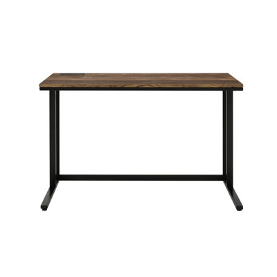 Rectangular Desk With In Walnut & Black - Metal, Open Base Style, 24" X 47" 30", 32lb Item Weight Base, 70lbs Restriction