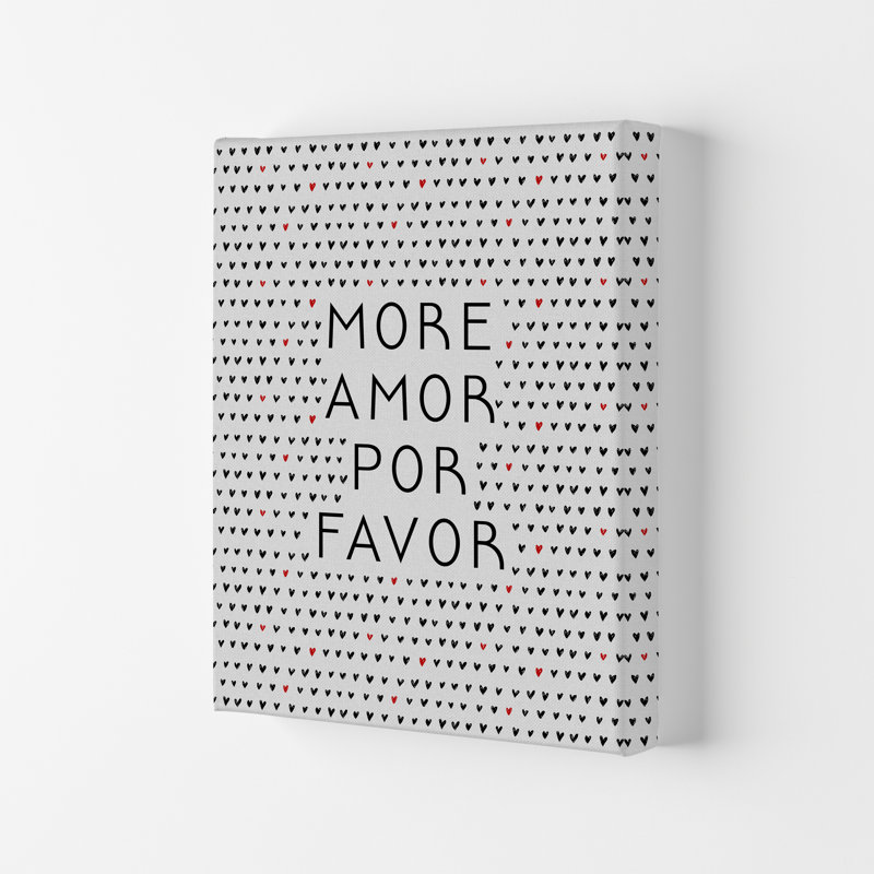 More Amor Love - Print, 42cm H x 29.7cm W x 4cm D, Wrapped Canvas