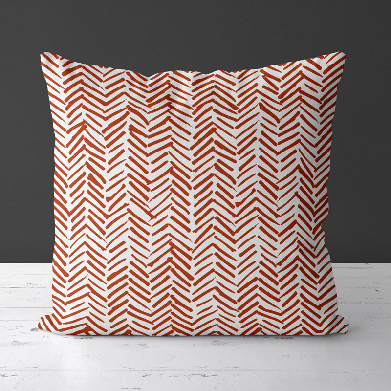 Housse de coussin carrée Simas, Blanc /Rouge