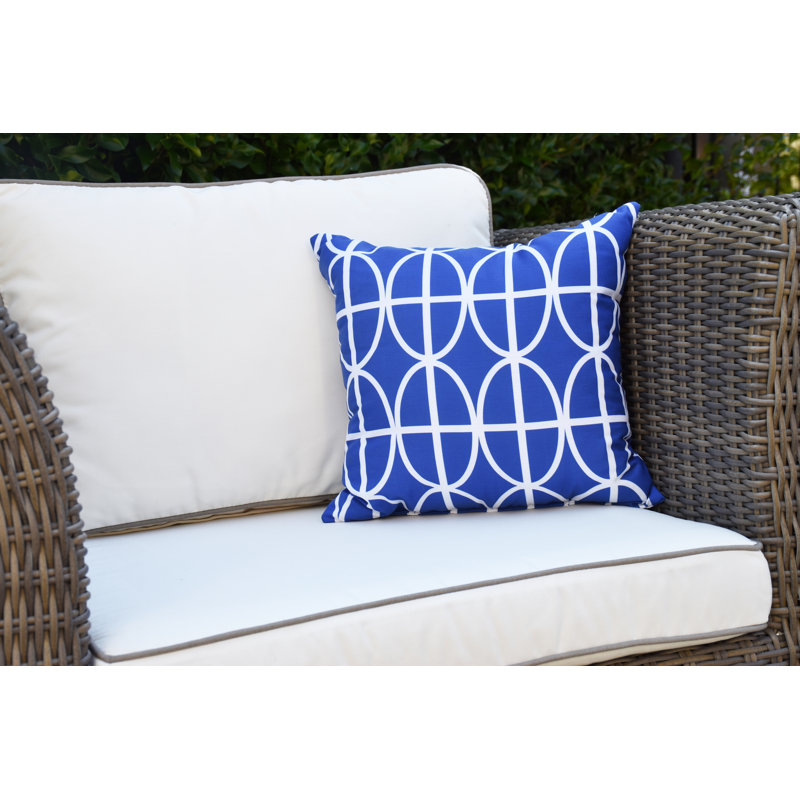 Housse de coussin d'extérieur carré Palm Beach, Bleu royal, 16 po x 1 po