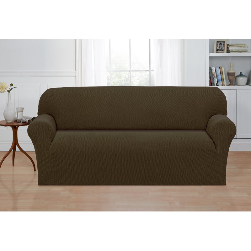 Housse pour canapé à coussins carrés/rectangulaires, Mélange de polyester sauge