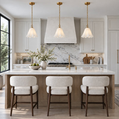Dimmable 1- Light Milky Glass Pendant Light