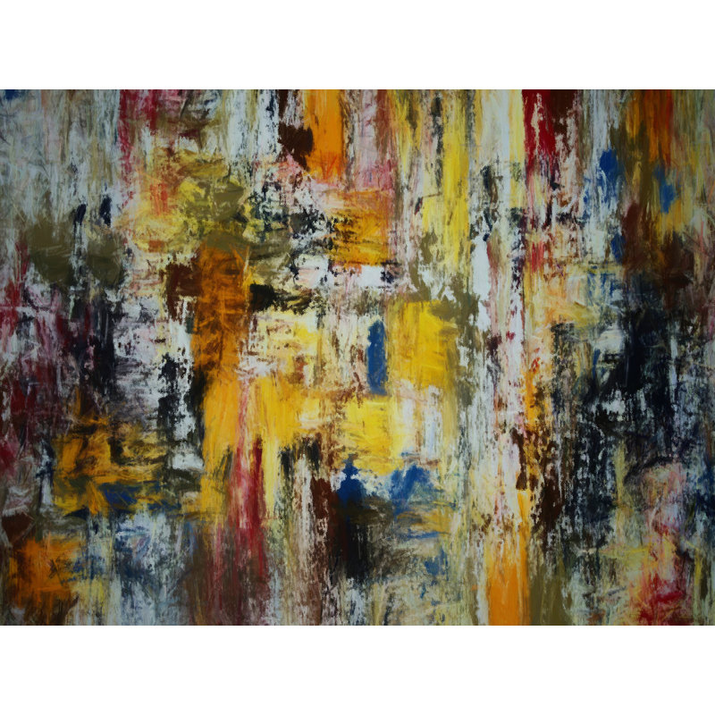 Abstract Composition 977 Print by Angel Estevez, 17.2" H x 21.2" W, Black Framed Paper