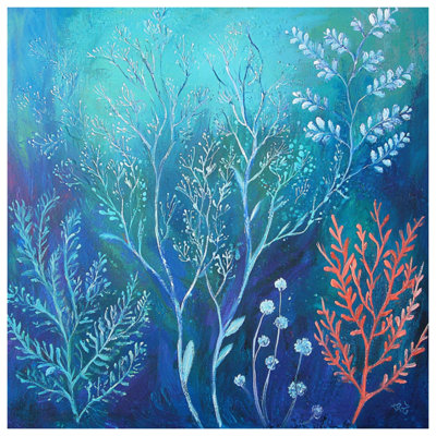 Blue Botanical Illustration Quilted Bedspread All Sizes