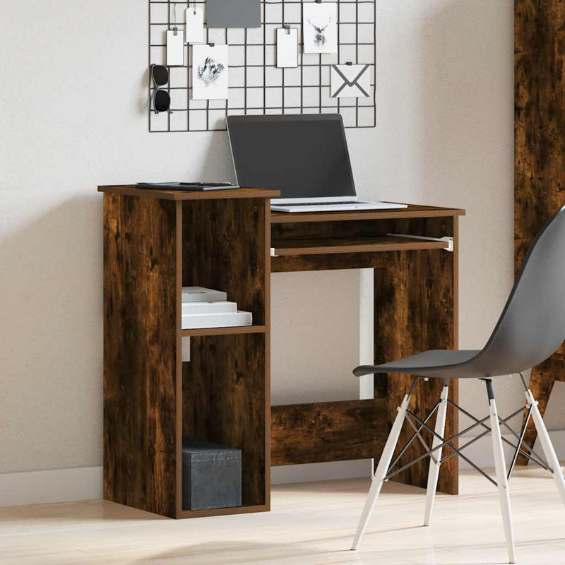 Basanta Computer Desk, Smoked Oak