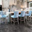 Velours bleu avec tiroirs faits à la main, pieds en bois, assise confortable, 2 coussins,-296028669-296028670