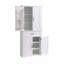 Armoire de rangement de salle de bain avec portes et tiroir, plusieurs espaces de rangement, tablettes réglables-2096417958