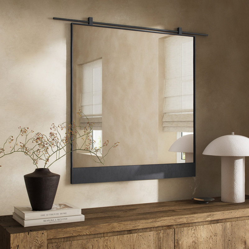 Chico Flat Metal Wall Mirror, 45" x 50", Antiqued Iron