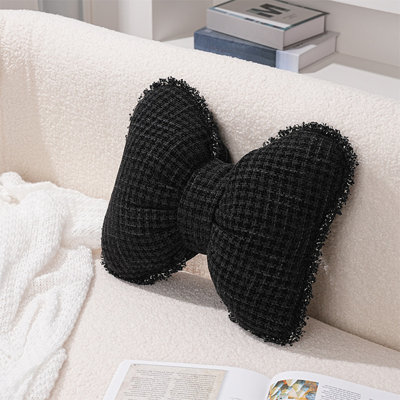 Bowknot Sofa Cushions Living Room Decoration Back Cushions Purple P-ink Black Three Colors Optional