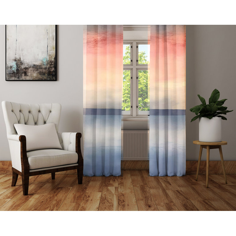 Paire de rideaux semi-transparents en polyester Bethke, L 20 po x L 52 po