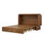 Grand lit escamotable en bois massif avec tiroir de rangement, station de charge intégrée, design moderne Mid-Century, caramel brun
