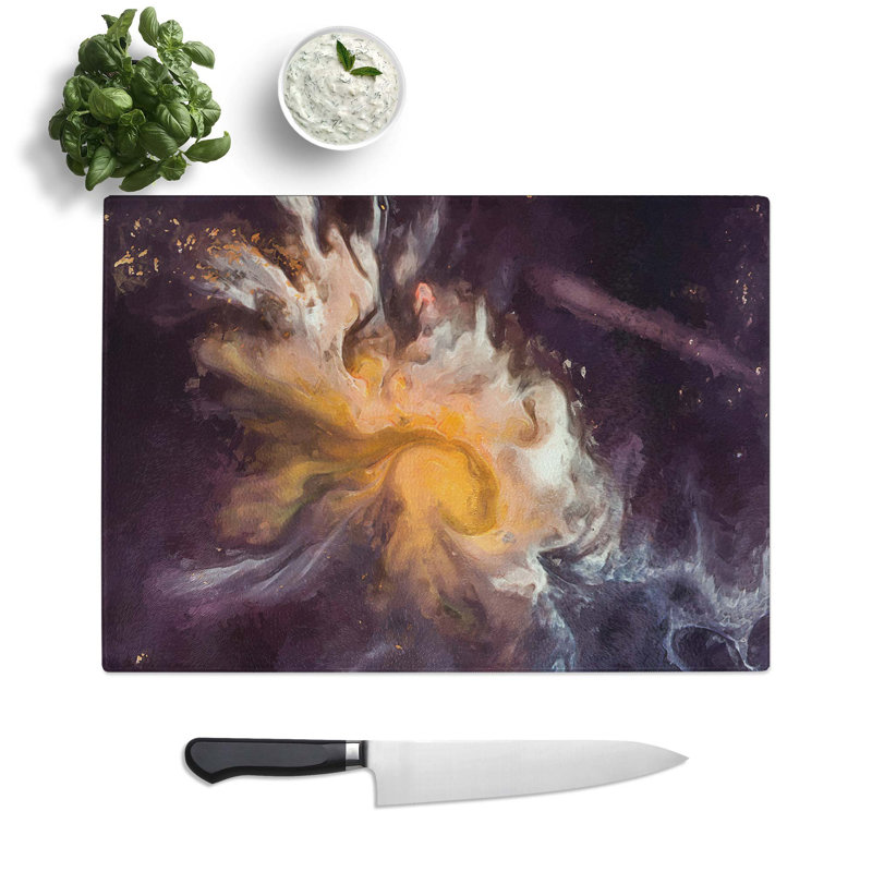 Tempered Glass Universe in Abstract Vol.19 Chopping Board, 28.5 cm W x 20 cm L