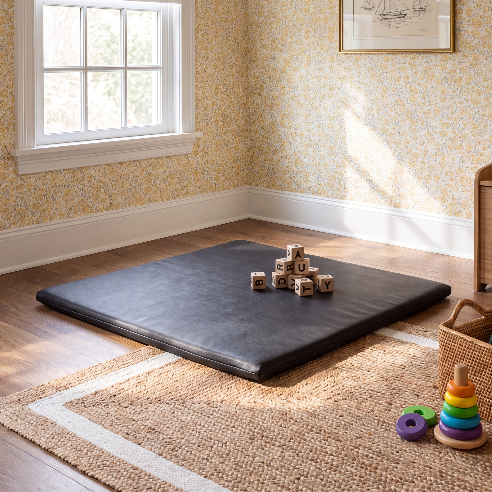40'' L Leather Playmat, Raven