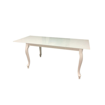 McQuilkin 80 cm Extendable Rectangular Glass Top Dining Table with Wood Base
