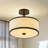 Nichoel 3-Light 5.12'' Drum Semi Flush Mount Ceiling Lights With Fabric Linen Shade-2082138715