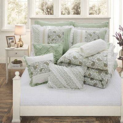 Ensemble de literie élégant en coton 9 pièces, style maison de campagne, confort toutes saisons