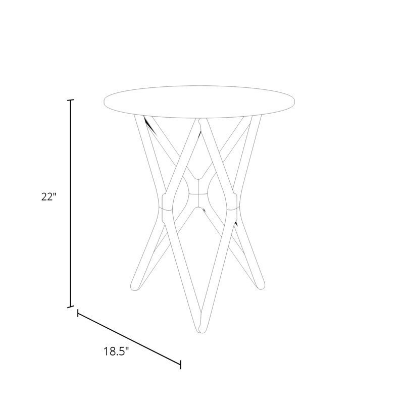 Glass Cross Legs End Table, Natural
