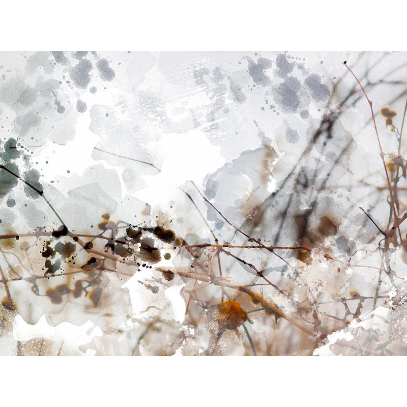 Branches 0421 par Chamira Young - Peinture, H 25,25 po x l 31,25 po, Papier avec cadre noir