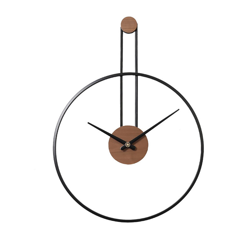 Ruary Metal Wall Clock, Brown/Gold, Large