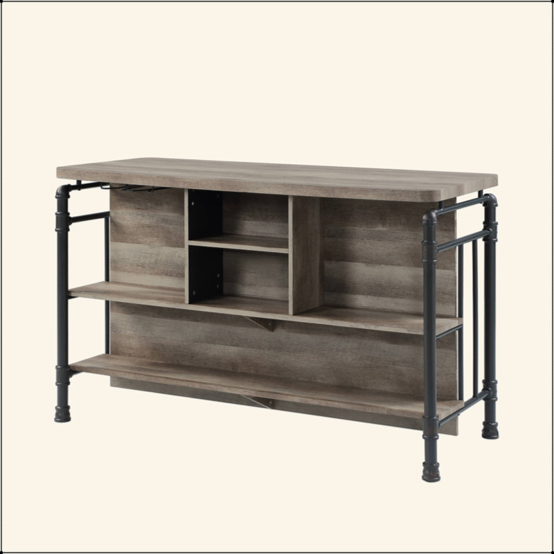 Antique Oak & Sandy Gray Finish Counter Height Table