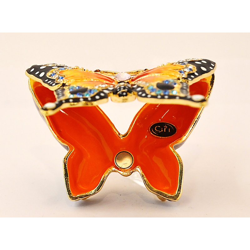 Butterfly Trinket Box with Monarch Coloration