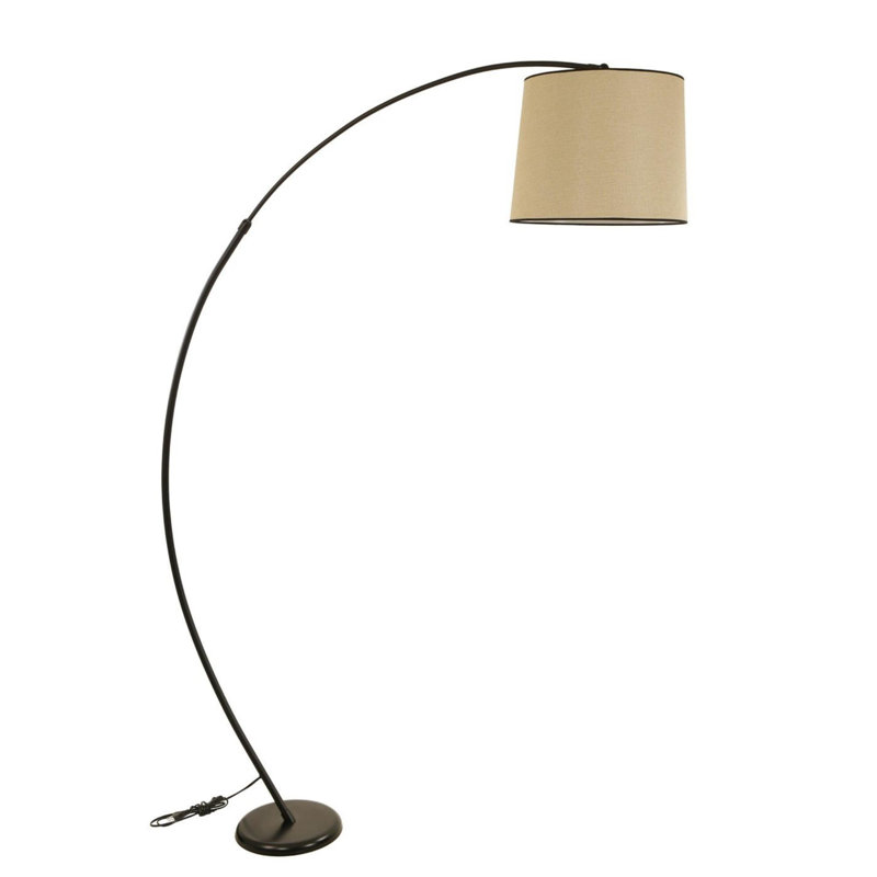 Luro Adjustable Floor Lamp, Wicker Color, 73.0 in Height | Metal Body with Electrostatic Oven Dried Paint | E27 Socket, Max 60W | Versatile Design for Living Room, Bedroom, Office | Perfect for Modern & Stylish Décor